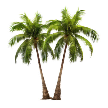 Palm Trees Isolated On A White Background