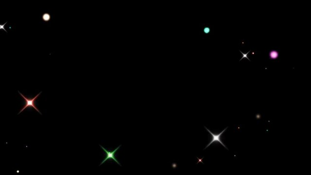 Colorful star multicolored in the dark background animation 4k
