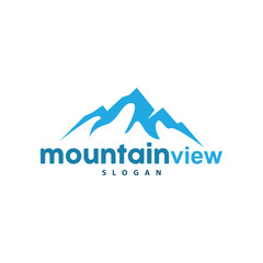 Mountain Nature Landscape Logo Simple Minimalist Design, Vector Illustration Symbol Template