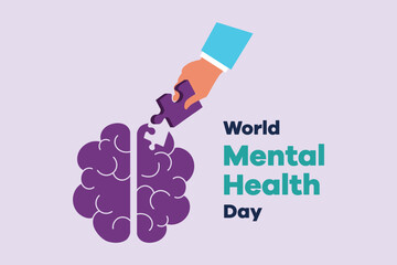 Psychology. World mental health day concept. Colored flat vector illustration isolated. 
