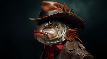 The fish in a cowboy outfit