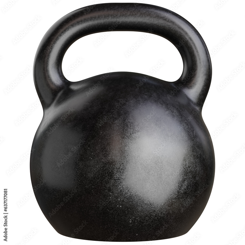 Wall mural 3d render of black metal dumbbell isolated.