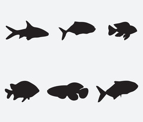 Vector Collection of Fish Silhouettes