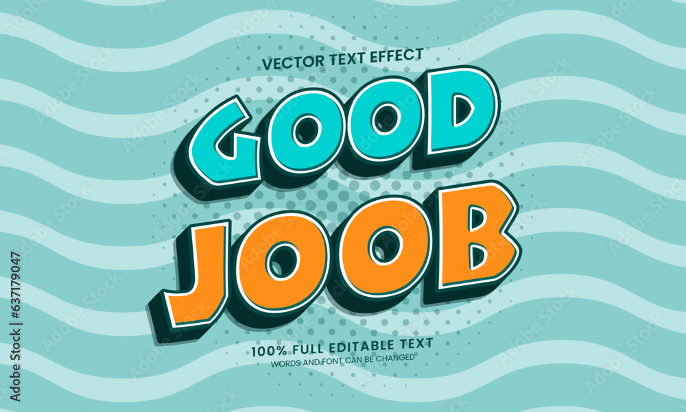 Canvas Prints vector design editable text effect, good job cartoon text