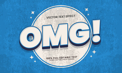 Vector design editable text effect, omg grunge text - obrazy, fototapety, plakaty