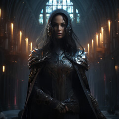 woman knight in medieval dark age era