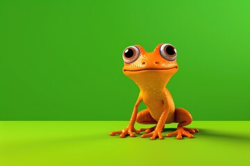 cute frog illustration - obrazy, fototapety, plakaty