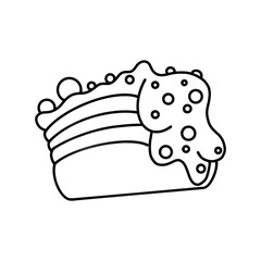 Pastry and bakery illustration set in coloring book format for kids