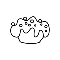 Pastry and bakery illustration set in coloring book format for kids