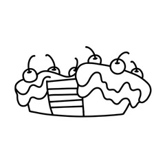 Pastry and bakery illustration set in coloring book format for kids