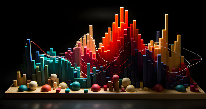 A Model Made Up Of Many Small Figures And Lots Of Colored Lights