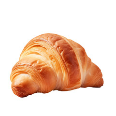 Close up of croissant on transparent background