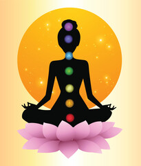 7 chakra meditation vector 