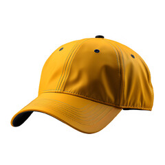 yellow baseball cap isolated on transparent background ,cap cut out mock up ,generative ai