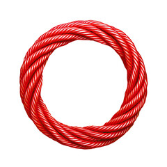 Red spiral rope showcases nylon texture