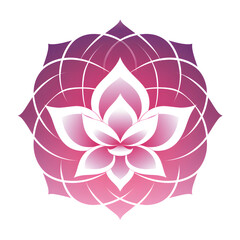 simple logo of lotus flower type d, generative ai