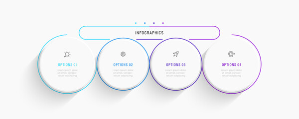 Vector Infographic label design template with icons and 4 options or steps. Can be used for process diagram, presentations, workflow layout, banner, flow chart, info graph.