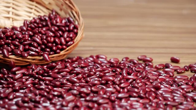 A basket contains red beans