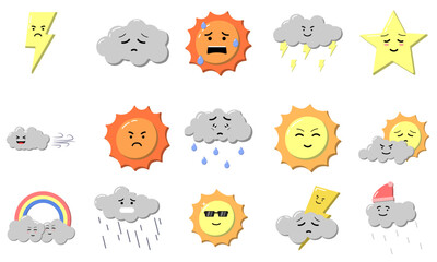 Cute Weather Emotion Face