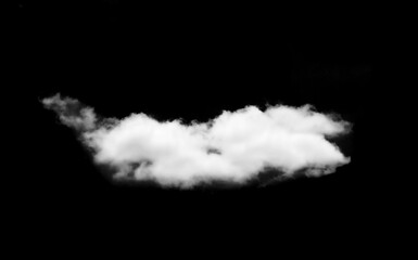 Set of white clouds or smog for design isolated on a black background.
