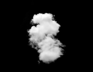 Set of white clouds or smog for design isolated on a black background.
