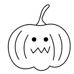 spooky pumpkin halloween hand drawn line