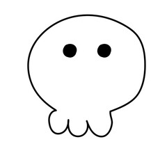 skull hand drawn line halloween
