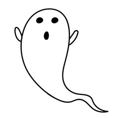 ghost spooky hand drawn line halloween