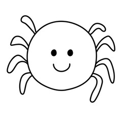 smile spider hand drawn line