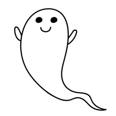 ghost spooky hand drawn line halloween