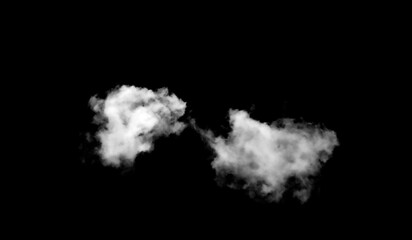 Set of white clouds or smog for design isolated on a black background.
 - obrazy, fototapety, plakaty