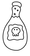 toxic potion halloween hand drawn line
