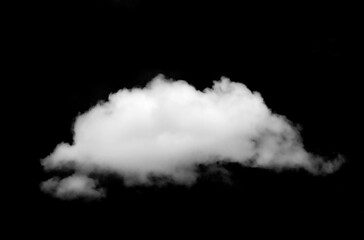 Set of white clouds or smog for design isolated on a black background.
