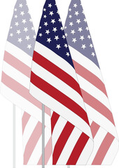 Fototapeta premium Waving Flag of USA. illustration of wavy American Flag for Independence Day vector illustration.