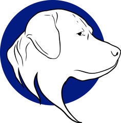 Initial O Letter Logo with head dog, minimalist letter logo template design, head dog logo vector