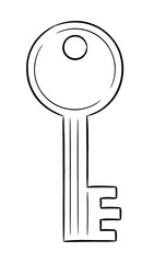 Hand-drawn illustration of a key