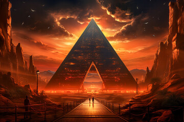 A Pyramid in a Fantasy Landscape