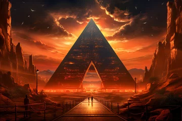 Rolgordijnen A Pyramid in a Fantasy Landscape © Suplim