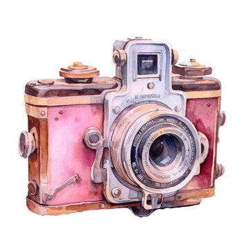Watercolor Old Camera