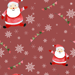 Seamless pattern for new year and christmas. Watercolor drawing.