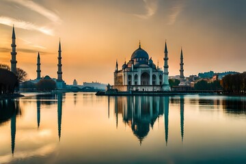 Fototapeta premium sunset at the mosque