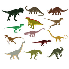 dinosaur cartoon character element vector, icon ellements illustration