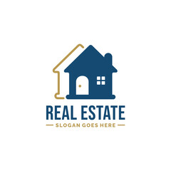 Real estate, architecture, construction logo design vector illustration