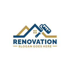 Home renovation logo design vector illustration