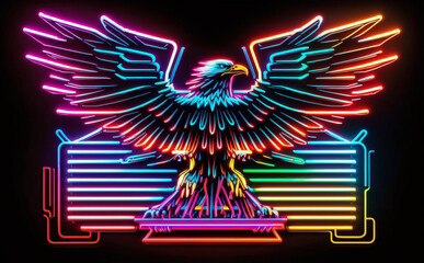 Neon sign, eagle with wings