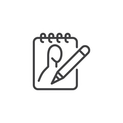 Portrait sketch drawing line icon