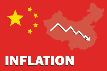 INFLATION TEXT WITH CHINA FLAG. 