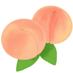 peach with leaves