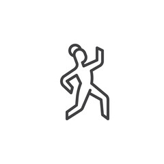 Dancing woman line icon