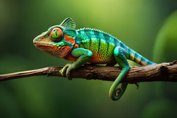 chameleon on a branch generated Ai